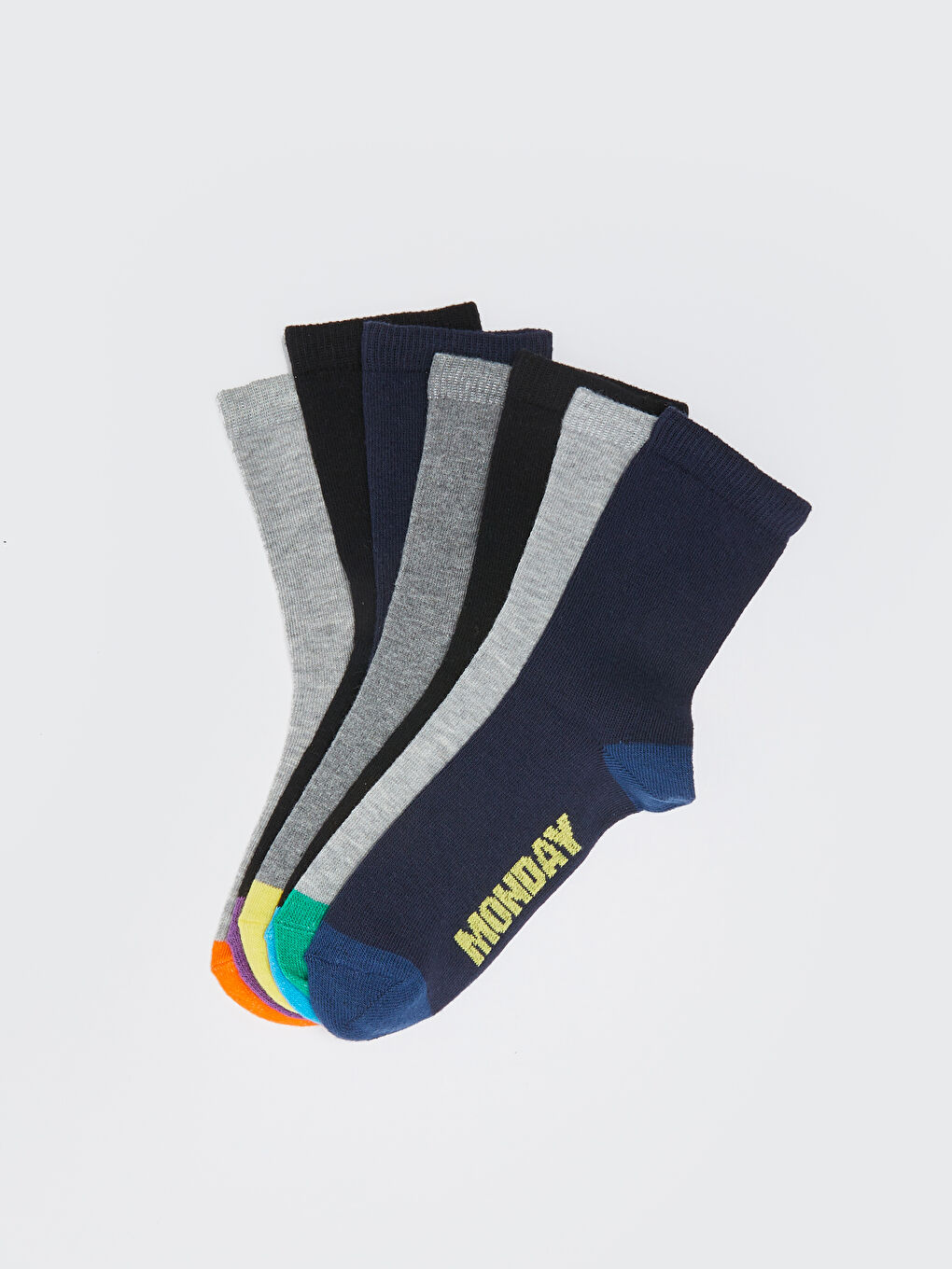 جوارب الكاحل بلوك الألوان للأولاد - عبوة من ٧-1