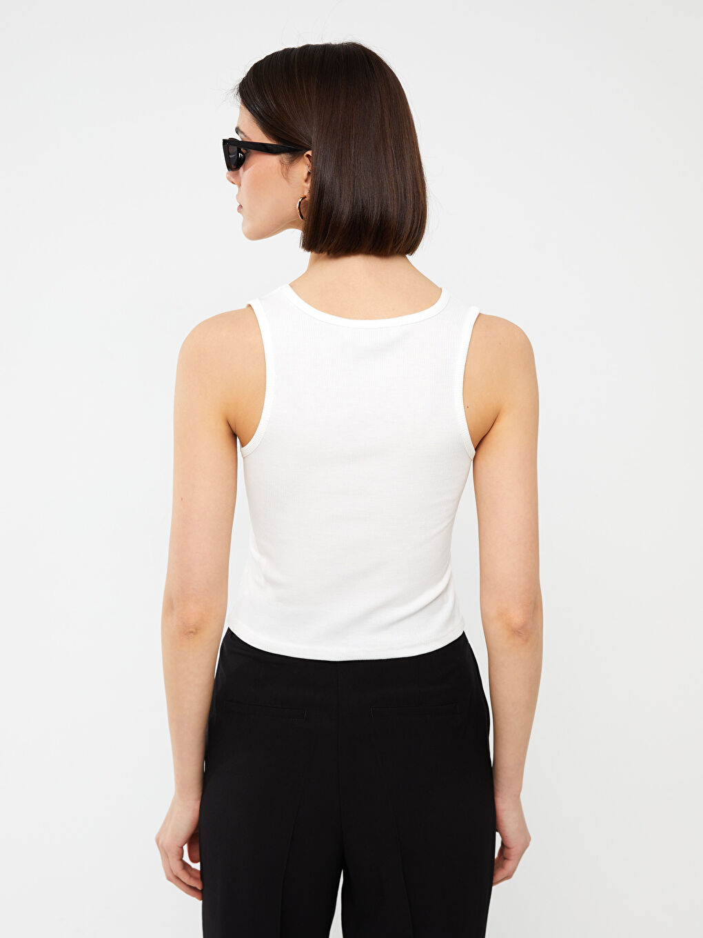 Women's V-Neck Straight Crop -S3GY71Z8-R5B