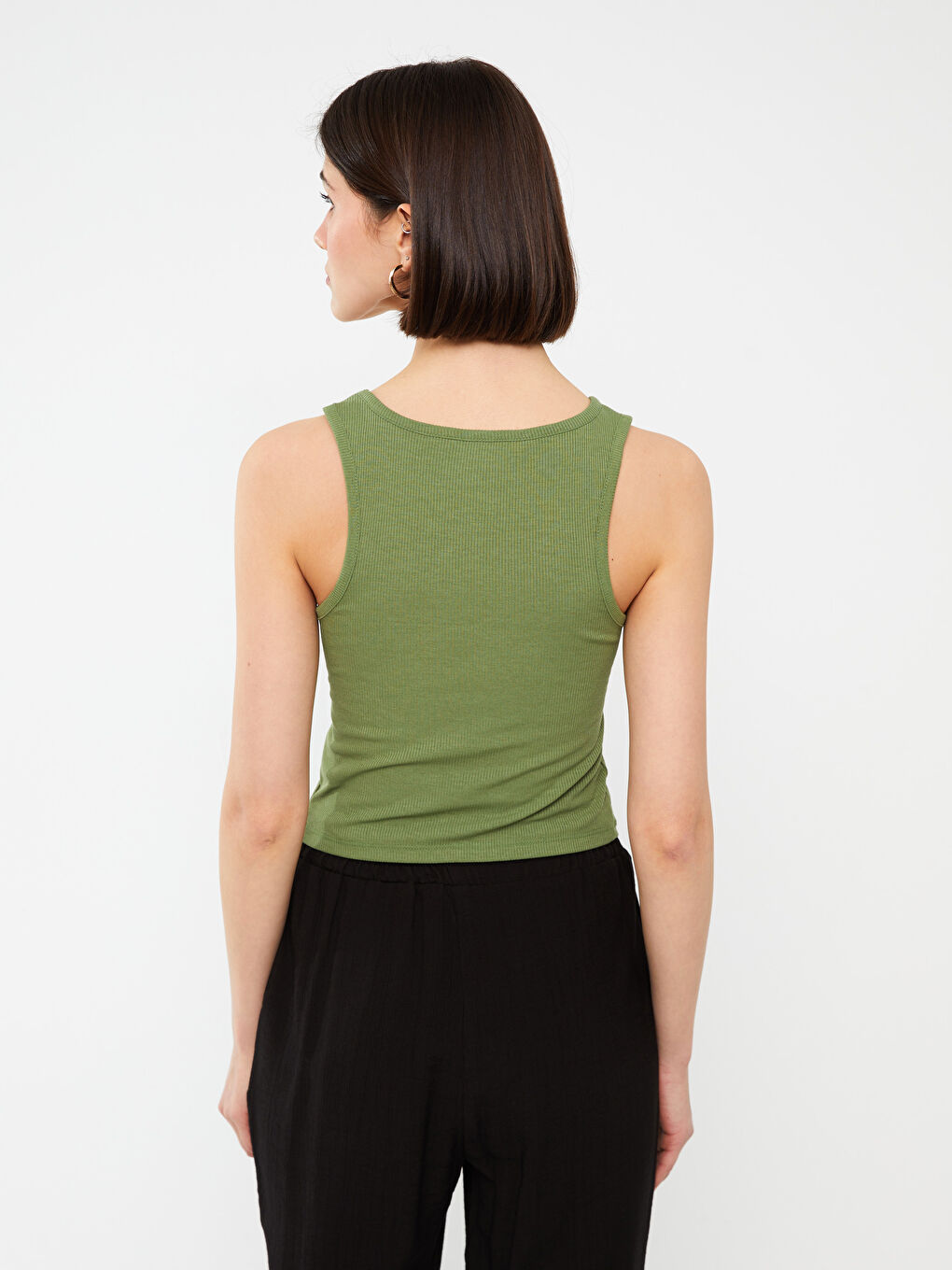 Women's V-Neck Straight Crop -S3GY71Z8-V66