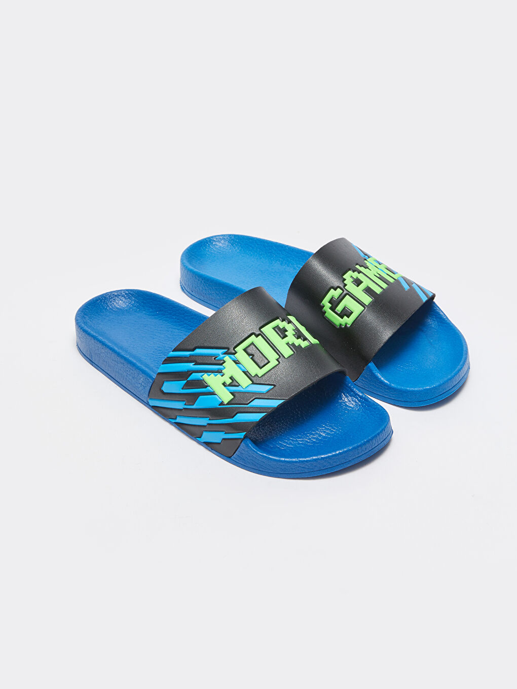 Mavi Baskılı Tek Bantlı Erkek Çocuk Terlik