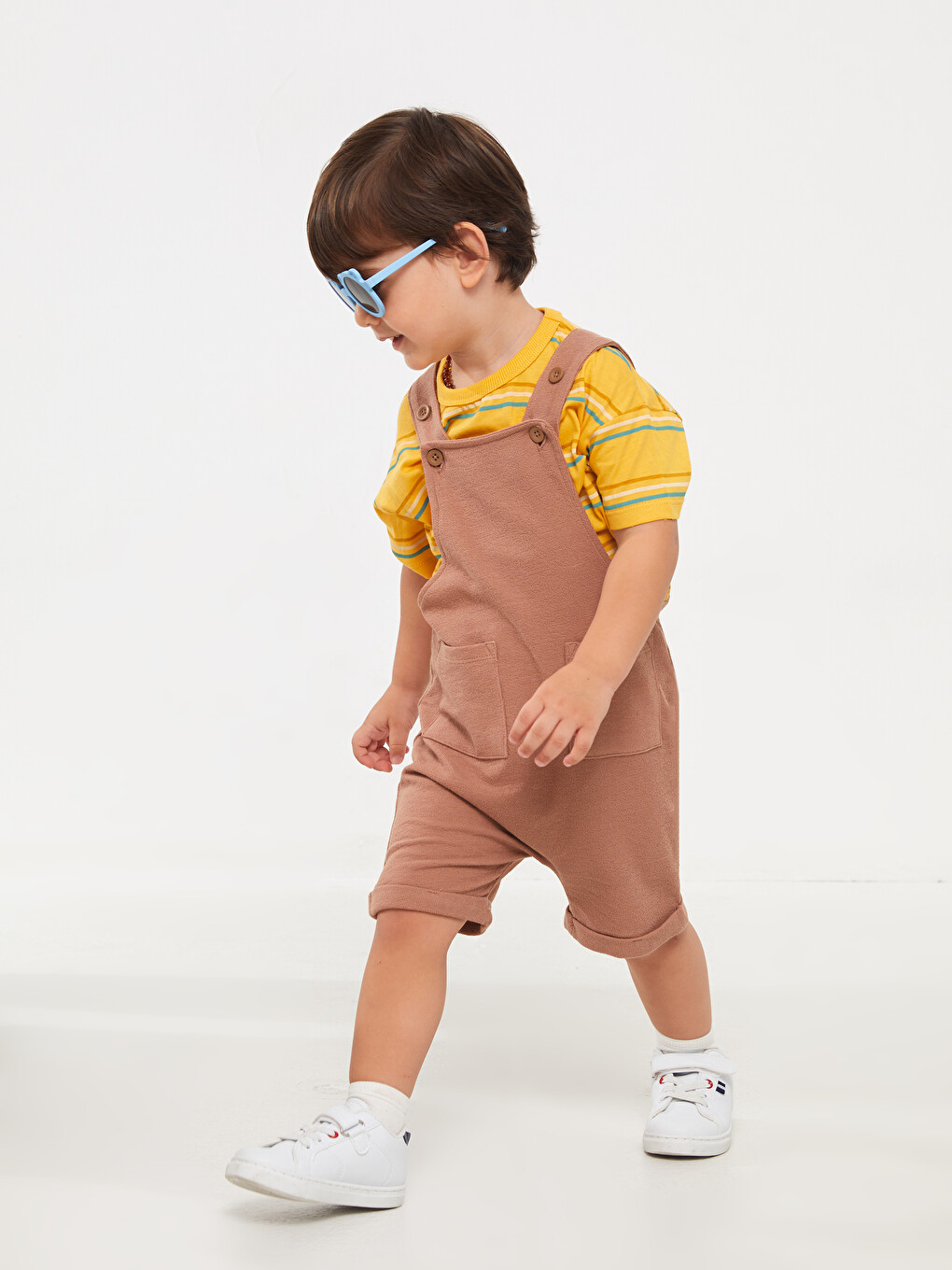 Salopette Basique pour Bébé Garçons à Col Carré-1
