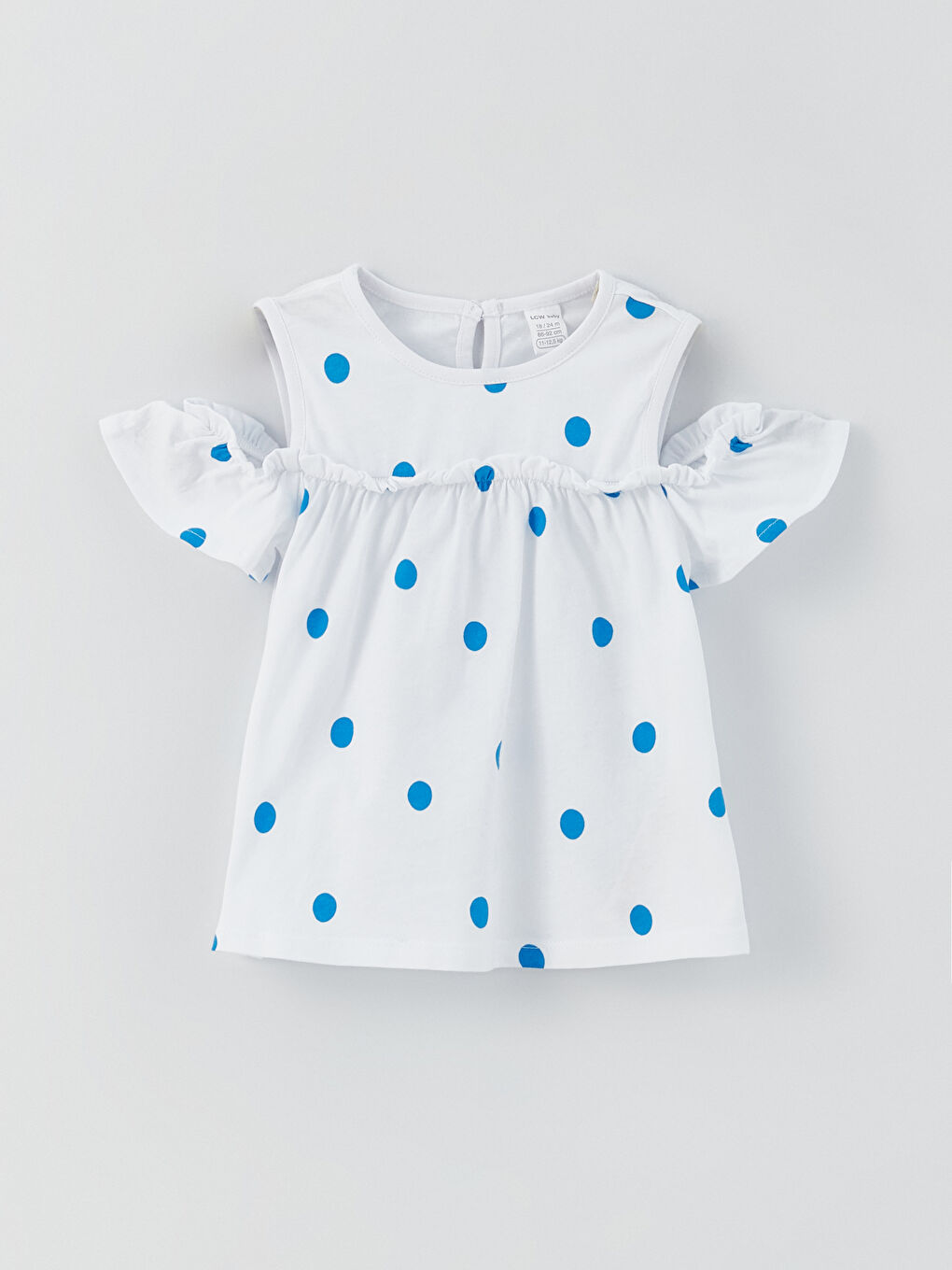 Beyaz Bisiklet Yaka Kız Bebek Atlet ve Şort 2'li Takım-1