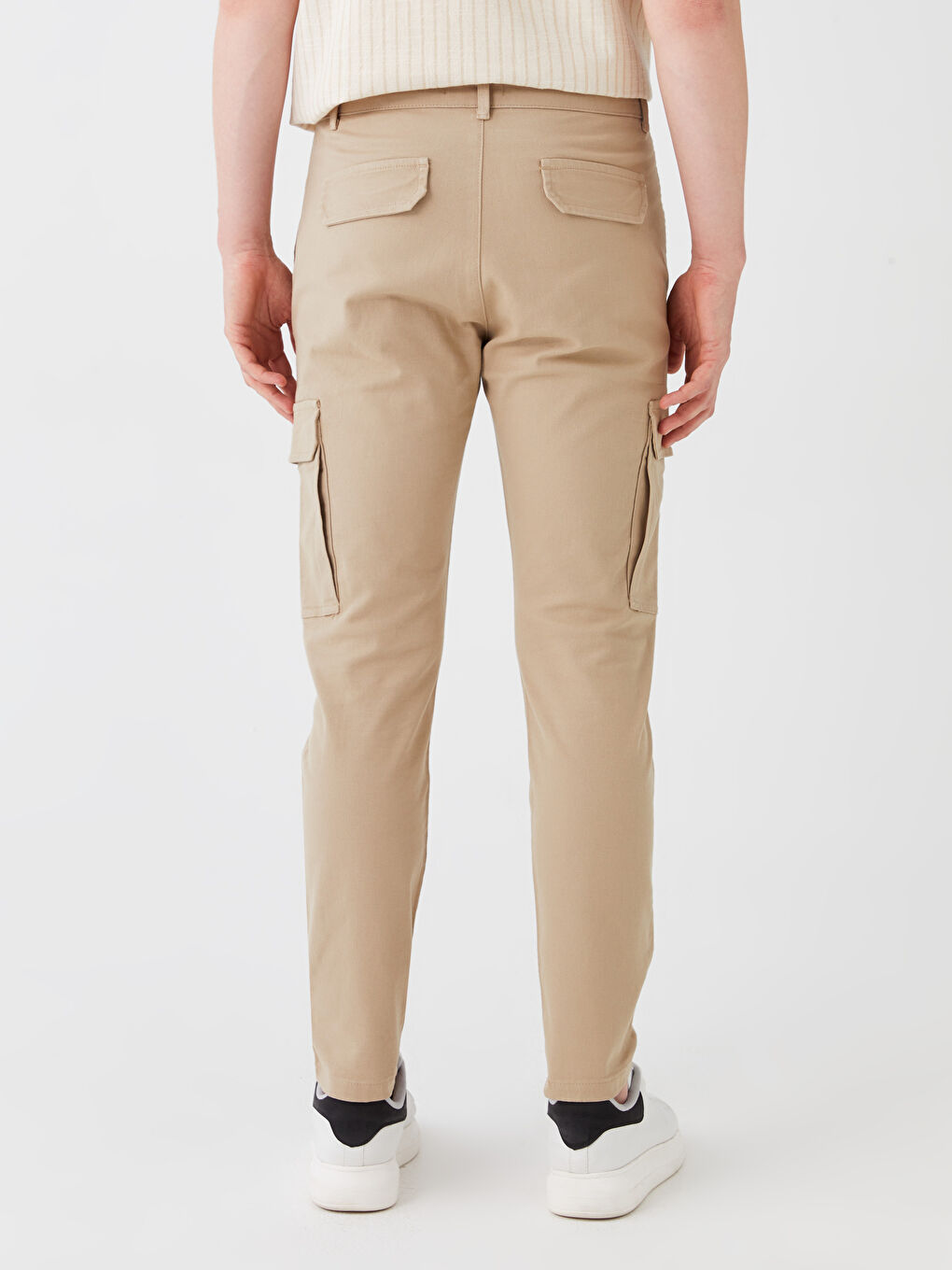 Bej Standart Kalıp Erkek Kargo Pantolon-3