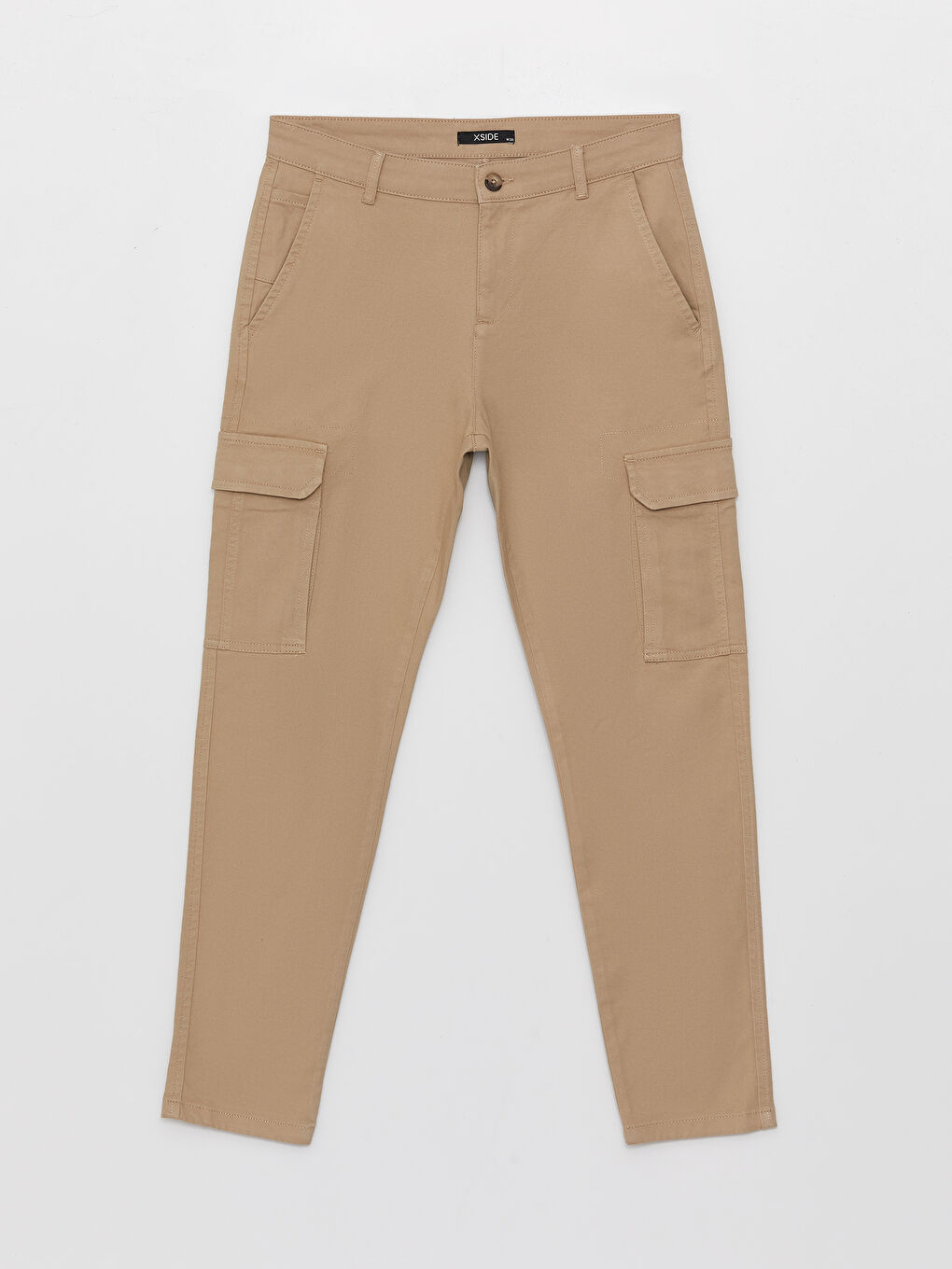 Bej Standart Kalıp Erkek Kargo Pantolon-5