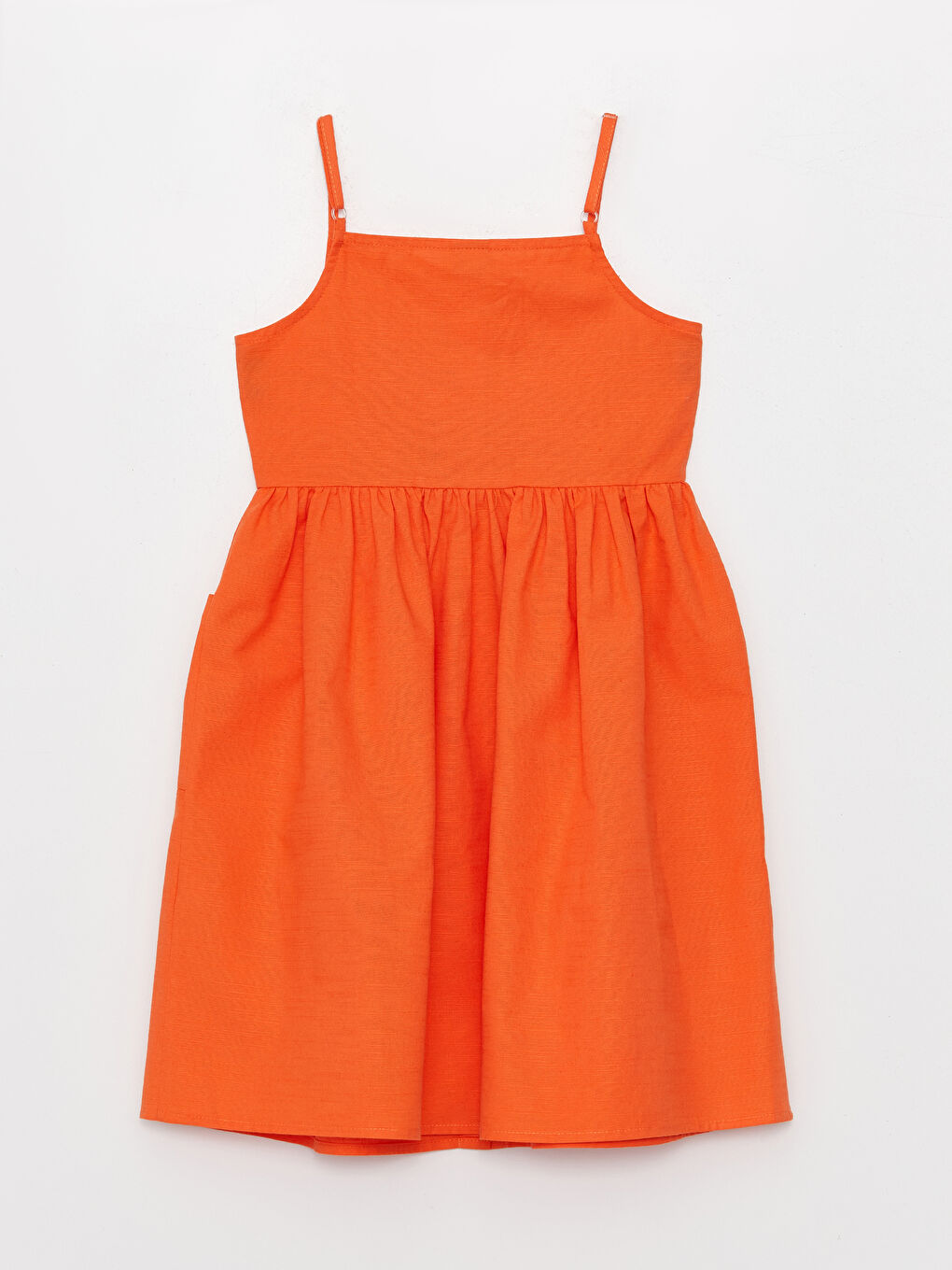 LCW Kids Kare Yaka Basic Askılı Kız Çocuk Elbise-1