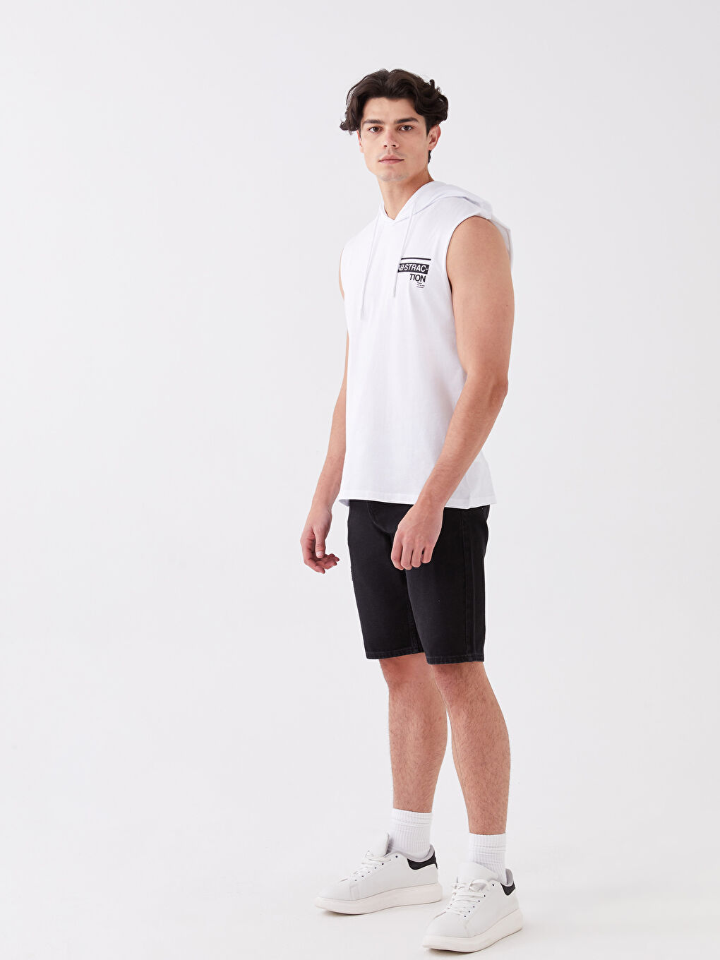 LC Waikiki Hooded Printed Men's Sleeveless T-Shirt -S3H027Z8-Q6K