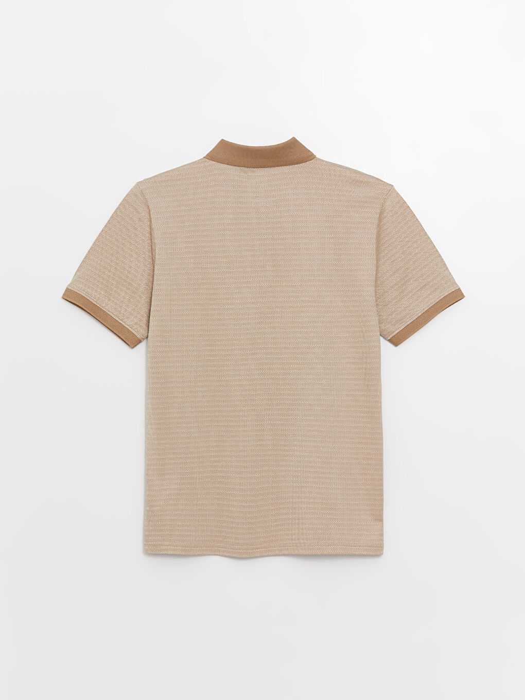 Bej Merserize Polo Yaka Kısa Kollu Erkek Tişört-6