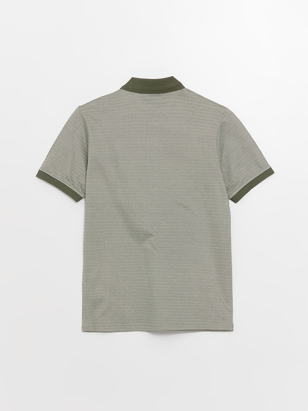 Haki Merserize Polo Yaka Kısa Kollu Erkek Tişört-6