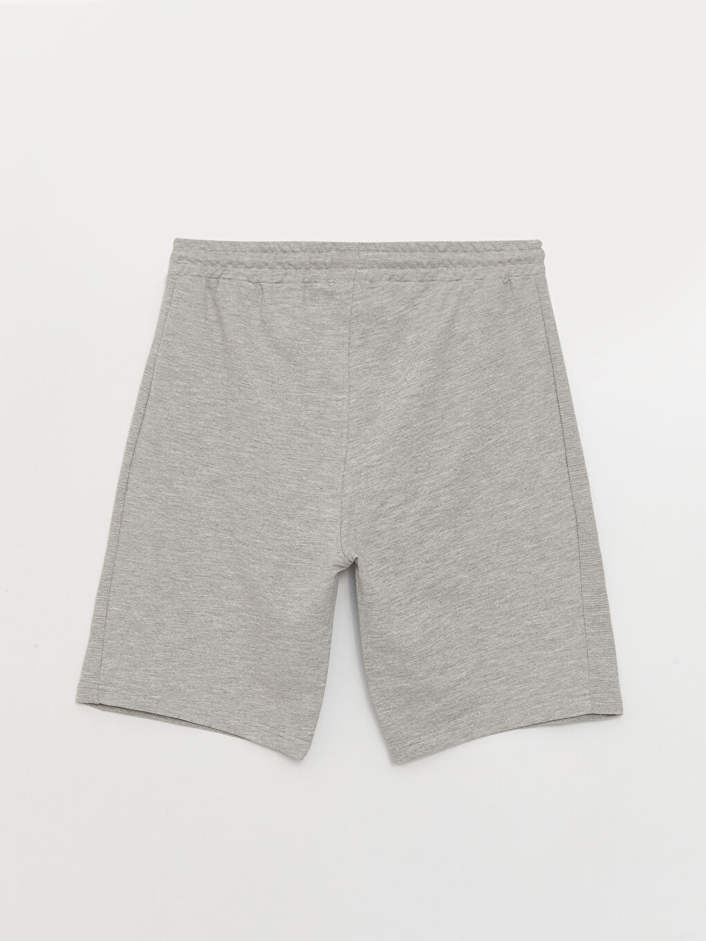 Gri Slim Fit Beli Bağlama Detaylı Erkek Şort-6