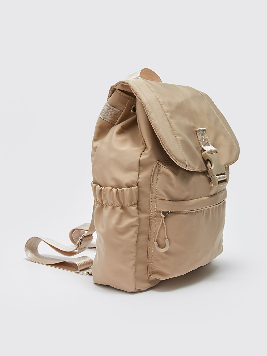 Bej Paraşüt Kumaş Kadın Sırt Çantası-1