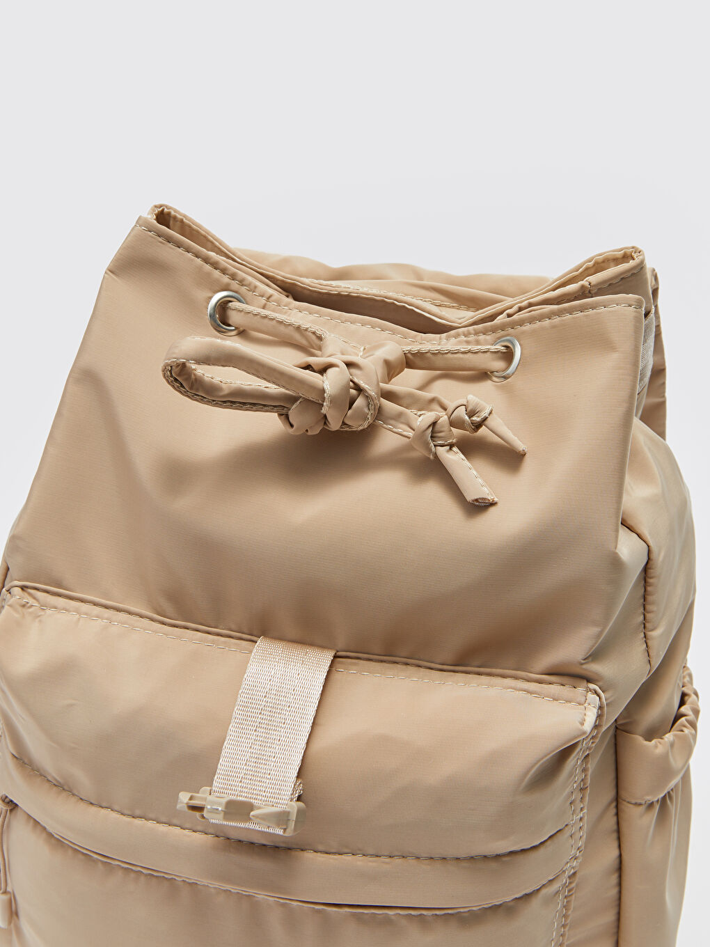 Bej Paraşüt Kumaş Kadın Sırt Çantası-3