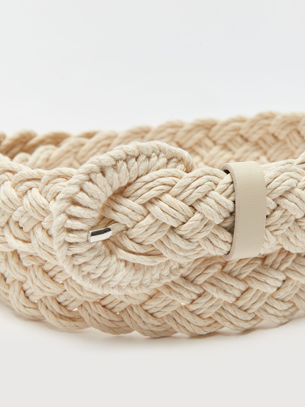 Ekru Hasır Kadın Kemer-3