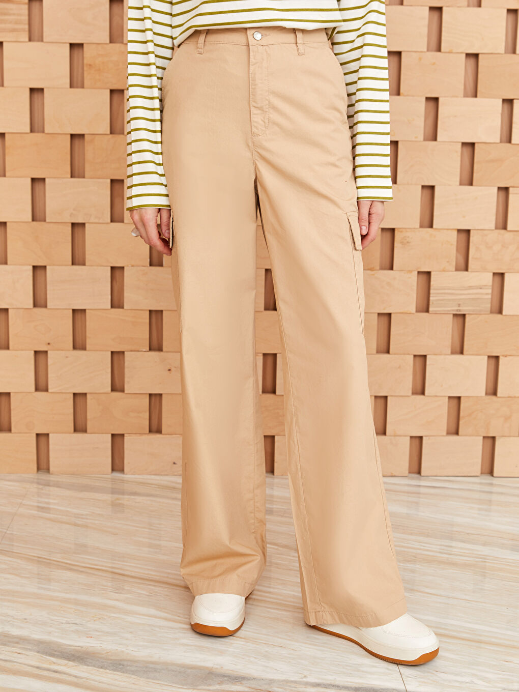 Әйелдерге арналған кең балақ өрнексіз кең шалбар-2