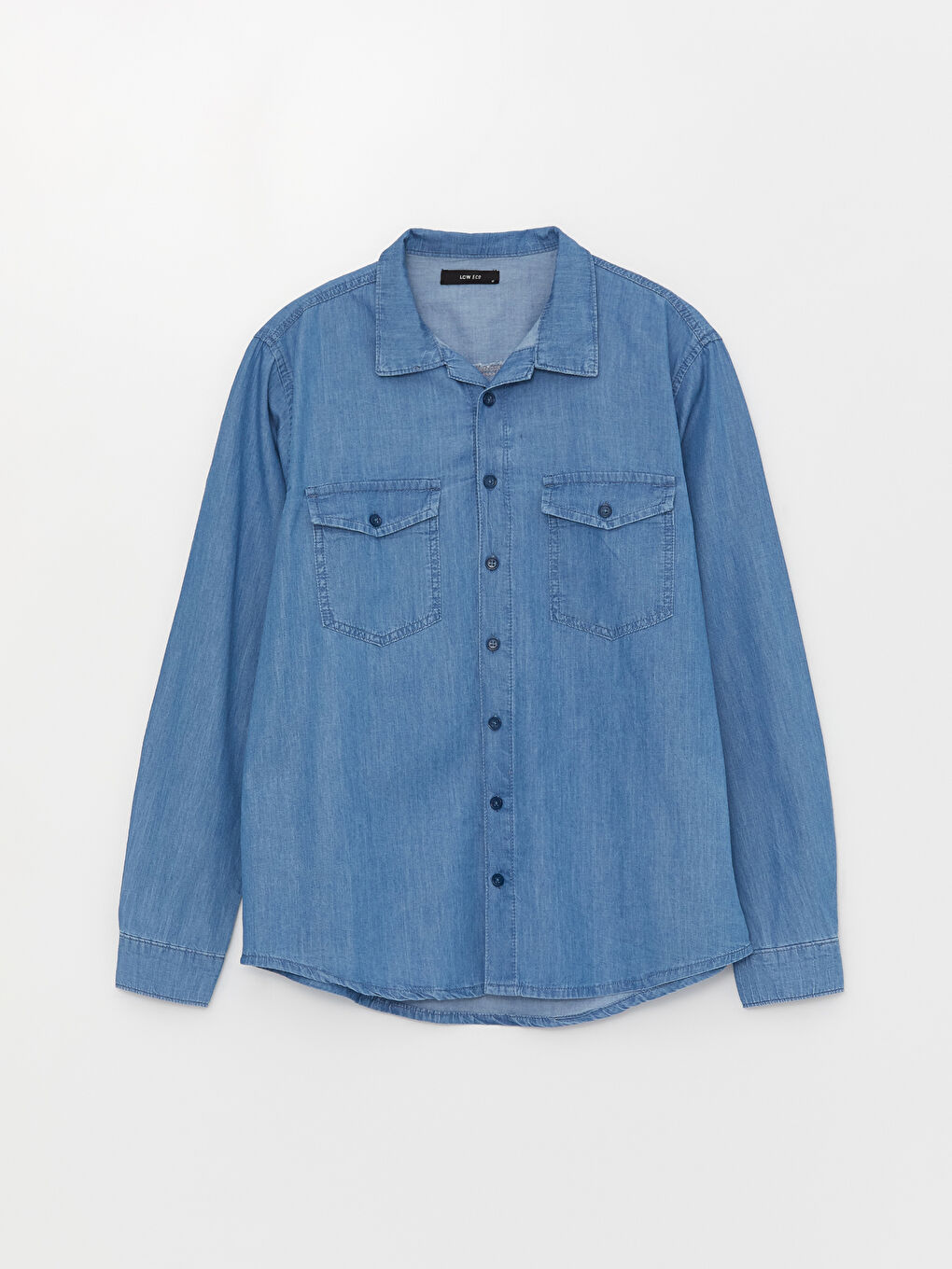 Regular Fit Long Sleeve Men's Denim Shirt -S3H079Z8-311