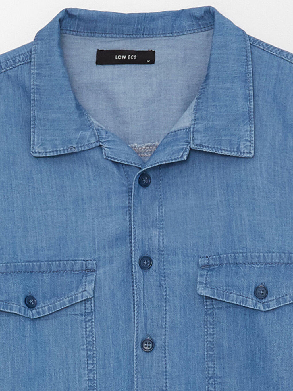 Regular Fit Long Sleeve Men's Denim Shirt -S3H079Z8-311