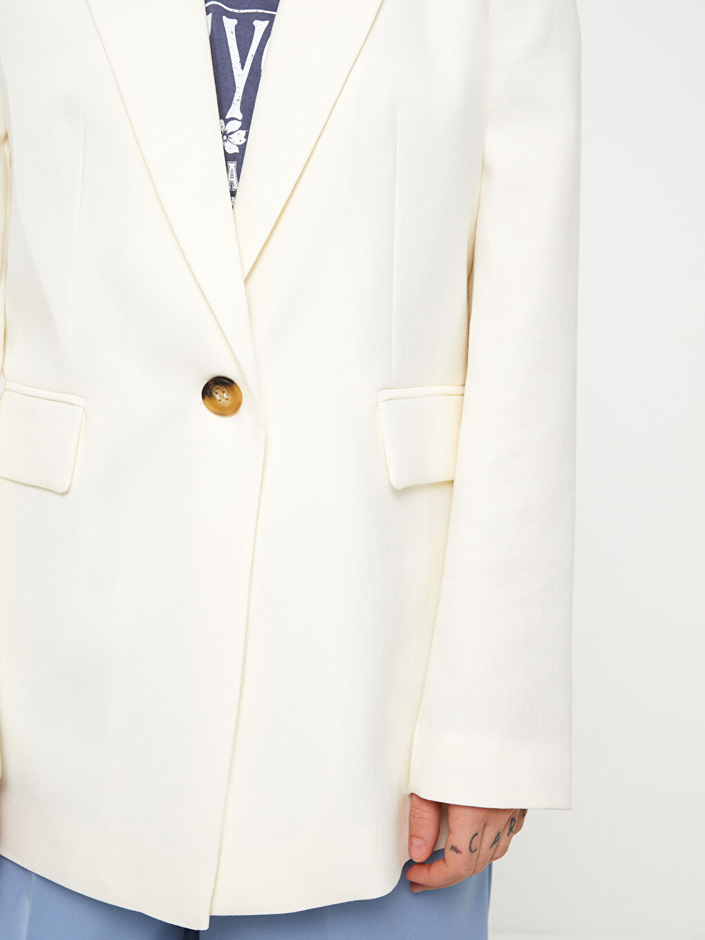 جاكيت بليزر كم طويل سادة للسيدات-3