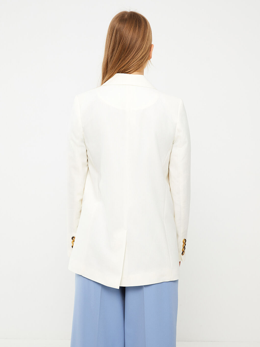 جاكيت بليزر كم طويل سادة للسيدات-4