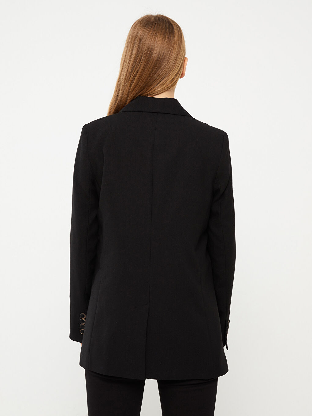 Plain Long Sleeve Women's Blazer Jacket-4