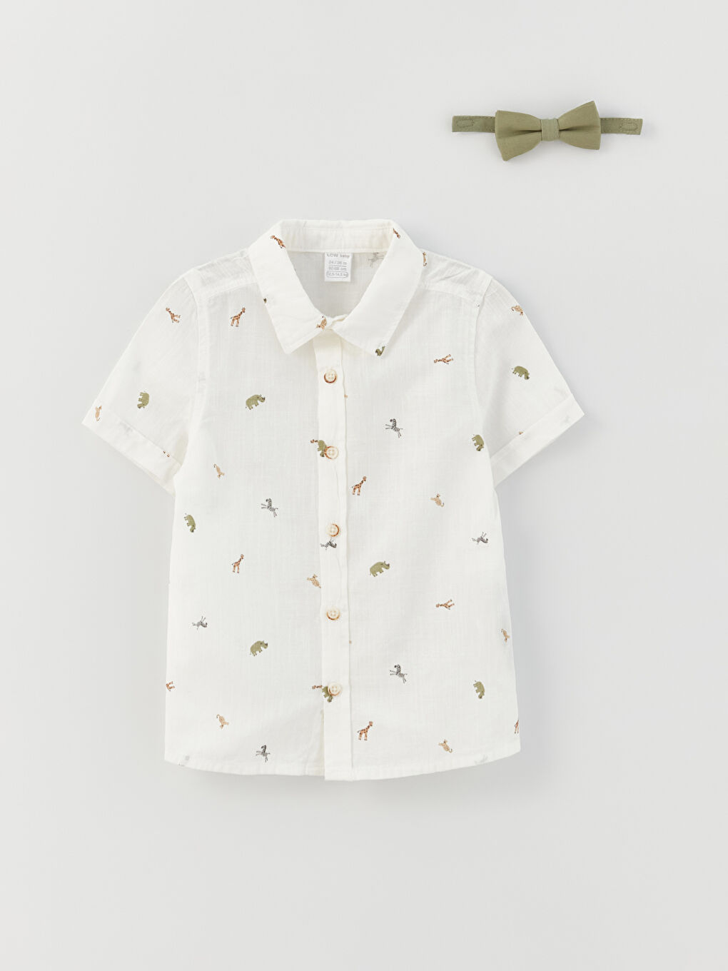 Set Bebeluși Băieți Imprimat cu Mânecă Scurtă Pachet de 4-3