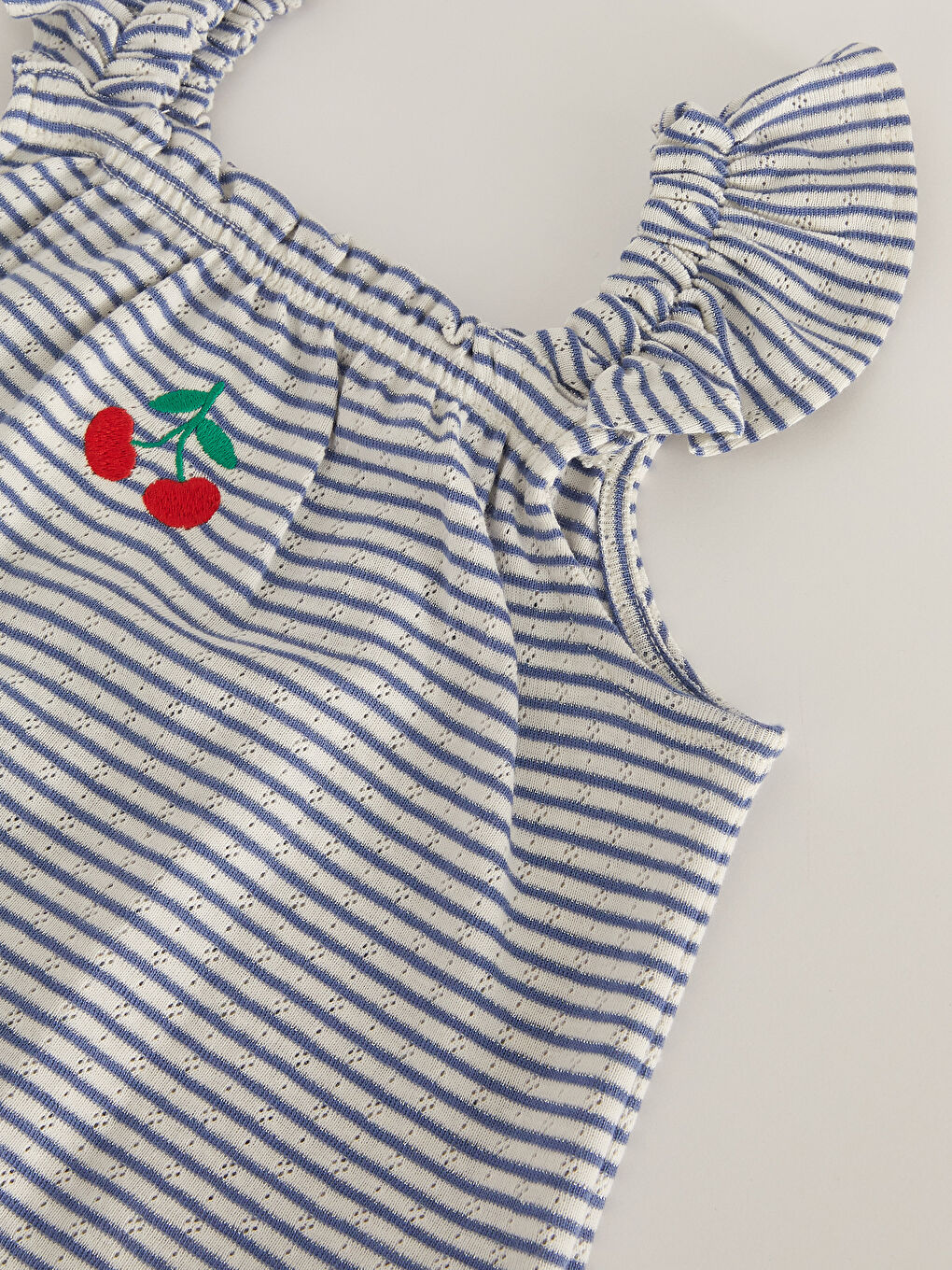 İndigo U Yaka Askılı Kız Bebek Bluz ve Tayt 2'li-3