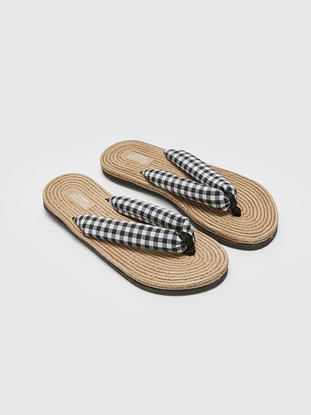Straw Detailed Flip-Flops Women's Beach Slippers