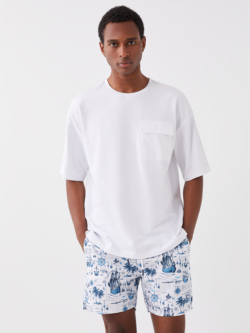 Short Patterned Men's Swimming Shorts