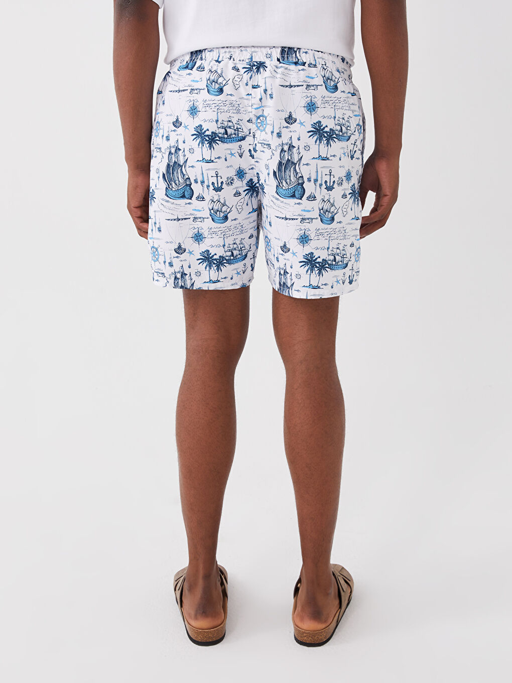 Short Patterned Men's Swimming Shorts-3