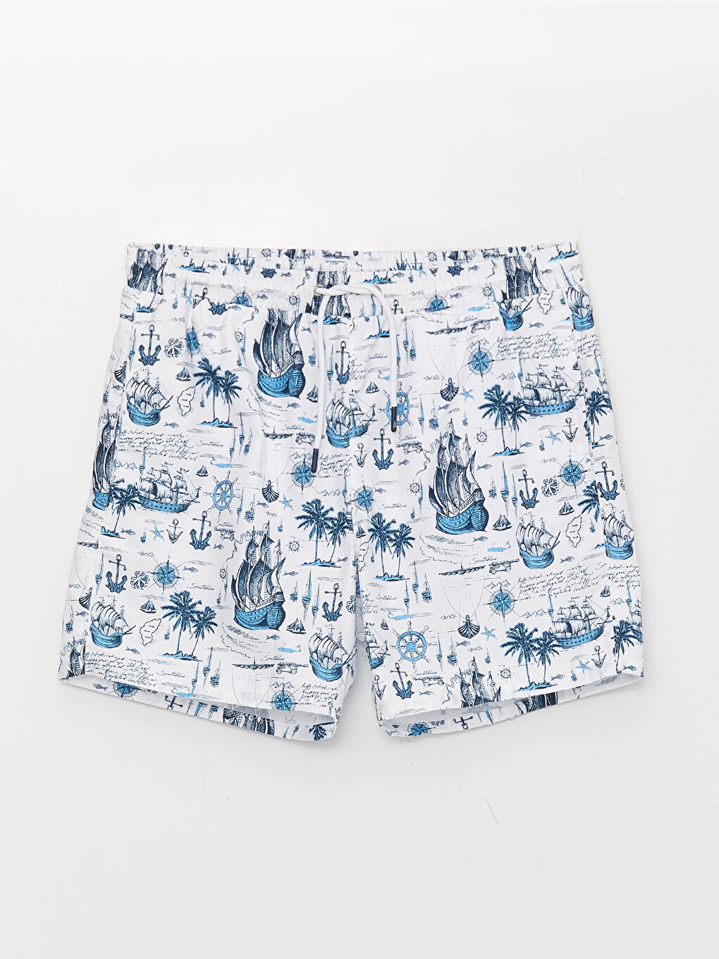 Short Patterned Men's Swimming Shorts-5