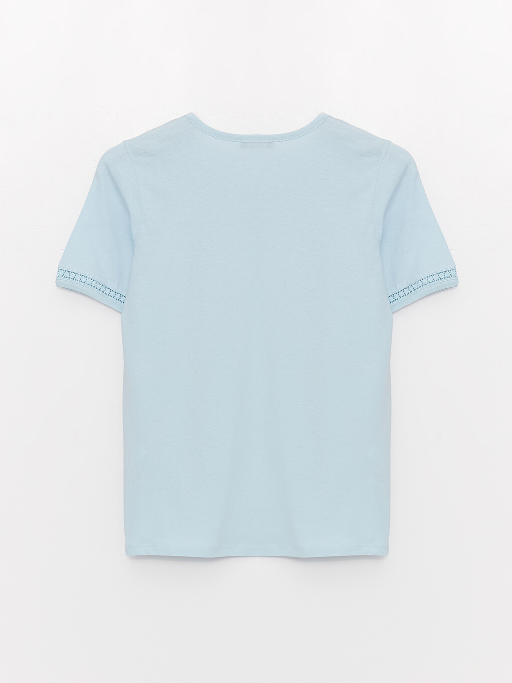Crew Neck Plain Short Sleeve Women's Blouse-6