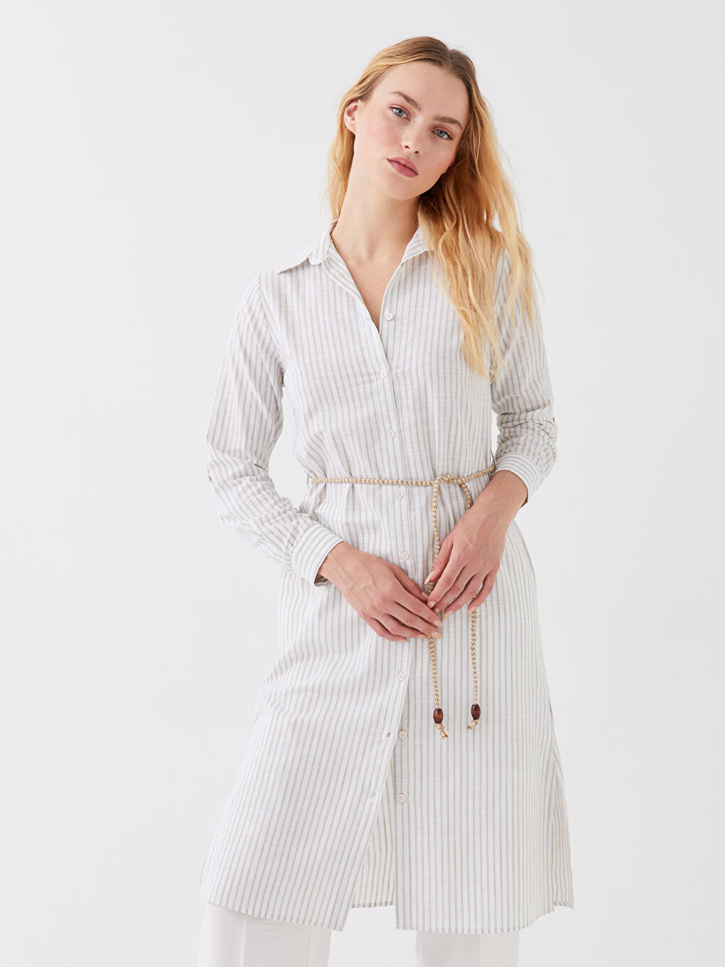 Tunique Chemise Rayée pour Femmes-1