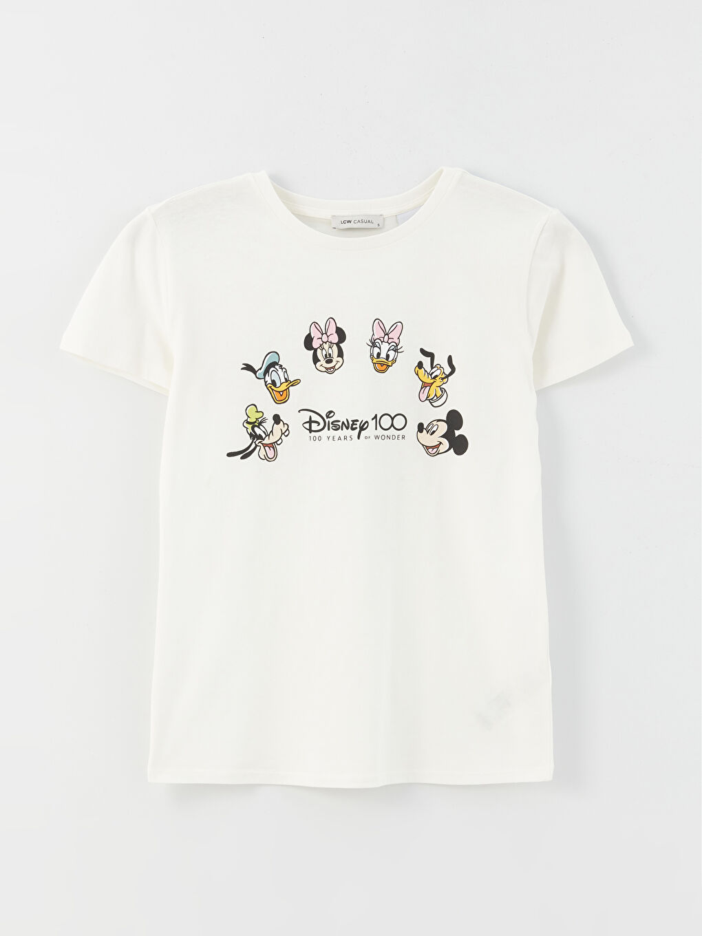 Crew Neck Mickey Mouse Printed Short Sleeve Women's T-Shirt-5