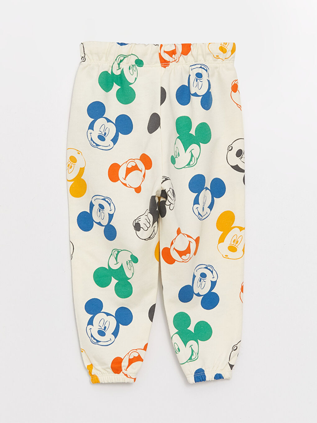 Yeşil Beli Lastikli Mickey Mouse Baskılı Erkek Bebek Eşofman Alt-1