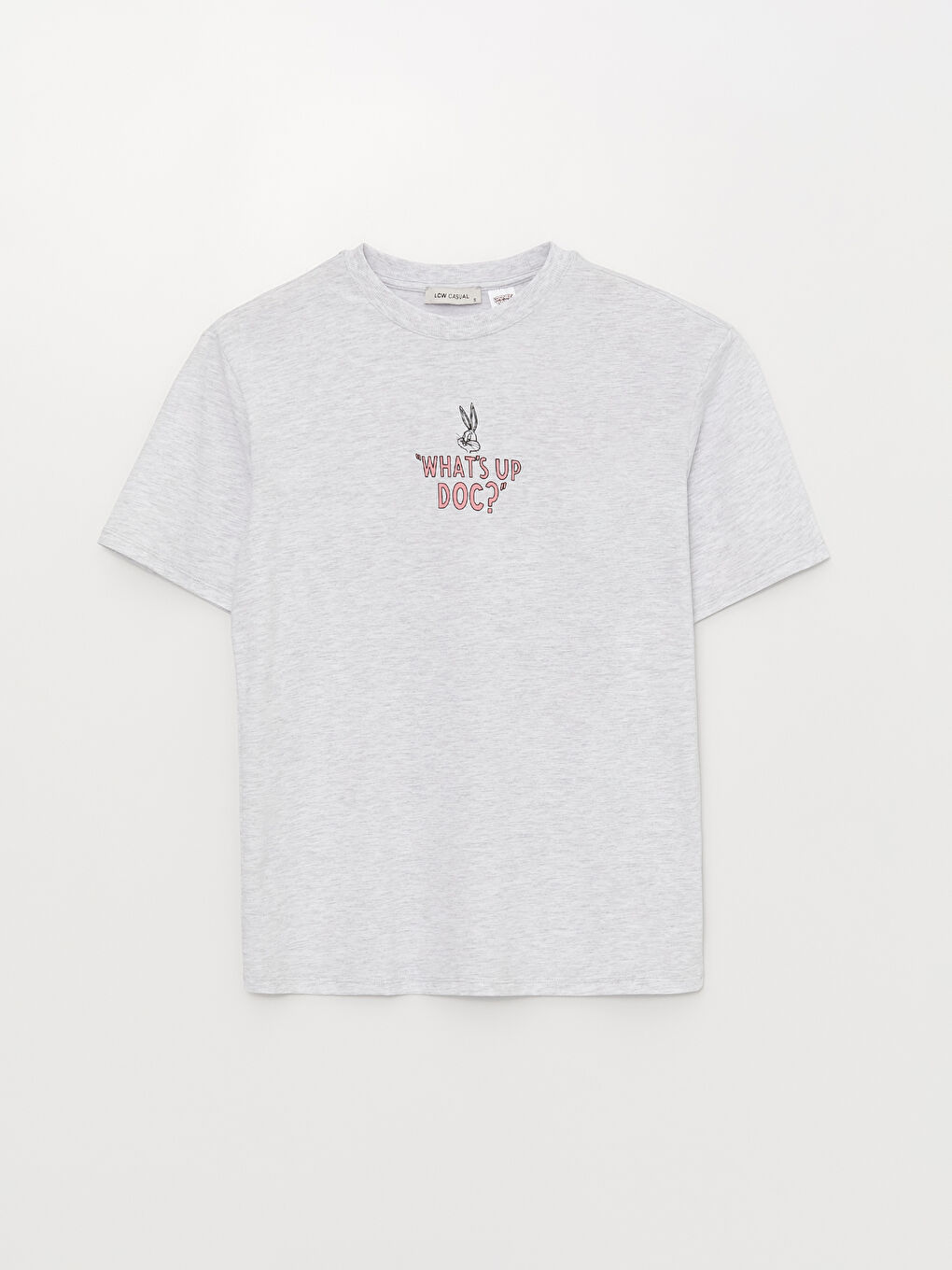 Crew Neck Bugs Bunny Printed Short Sleeve Oversize Women's T-Shirt-5