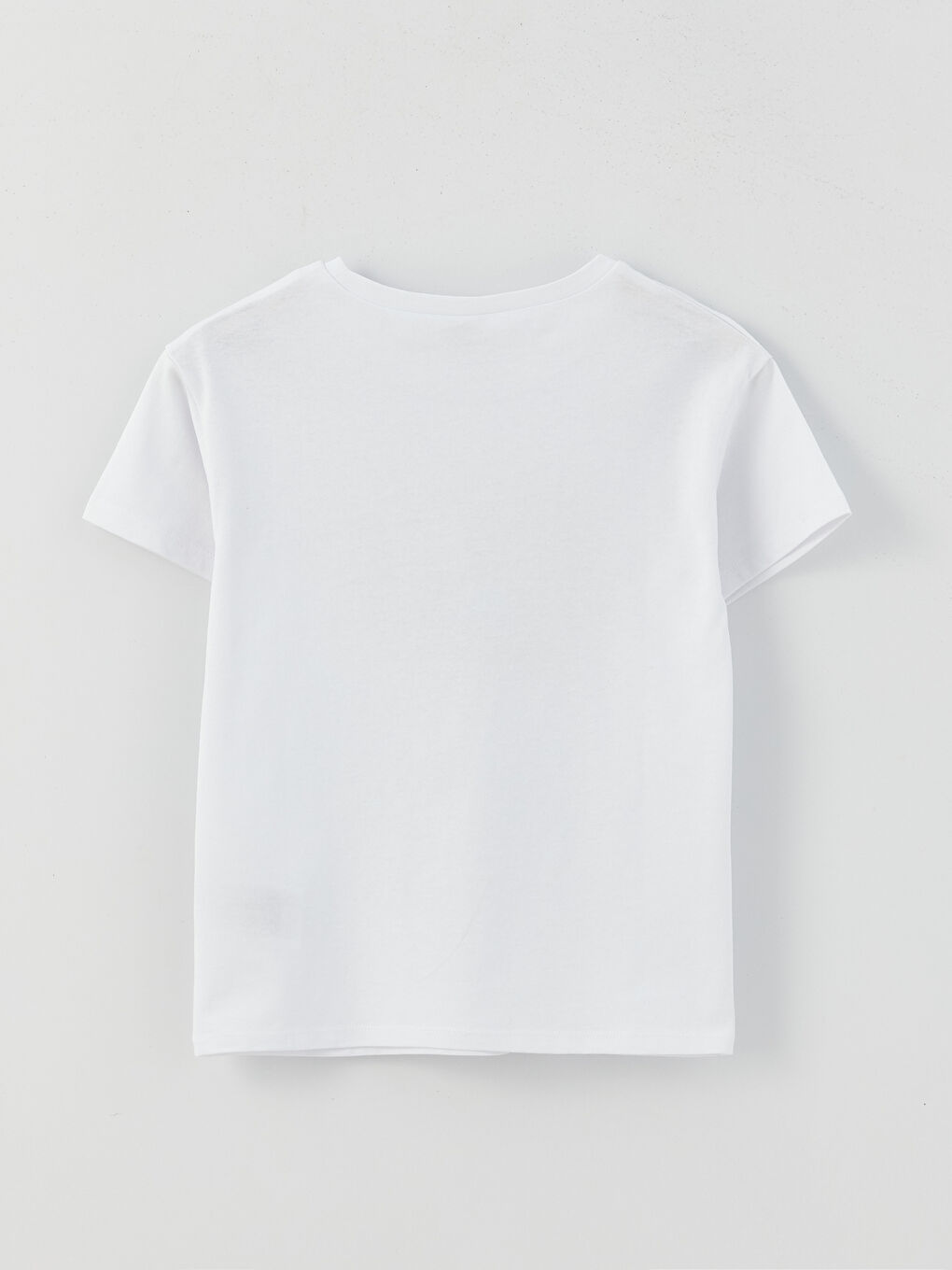 Beyaz Bisiklet Yaka Looney Tunes Baskılı Kısa Kollu Kız Çocuk Tişört-1