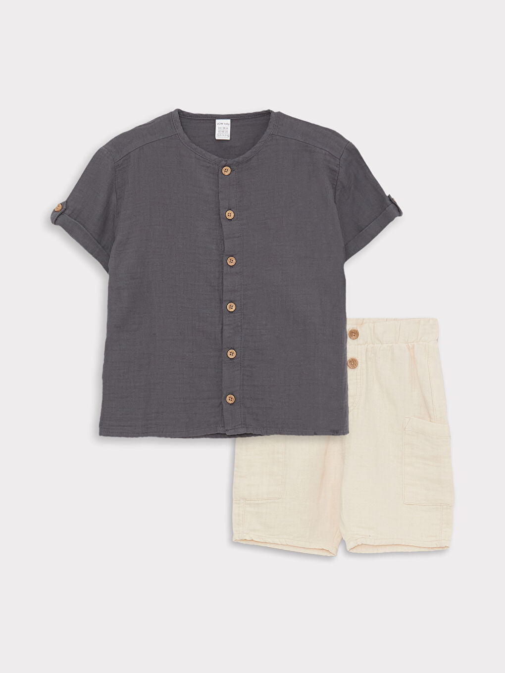 Ensemble de 2 T-shirts à Manches Courtes Col Rond et Shorts pour Bébé Garçons