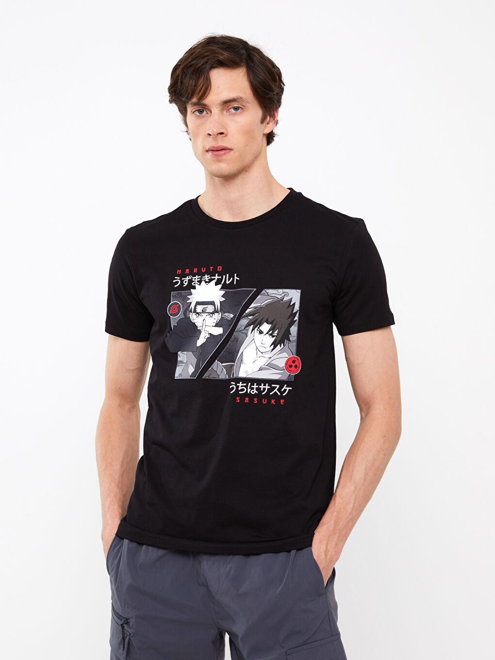 XSIDE Crew Neck Short Sleeve Naruto Printed Jersey Men's T-Shirt -S3H271Z8-CVL