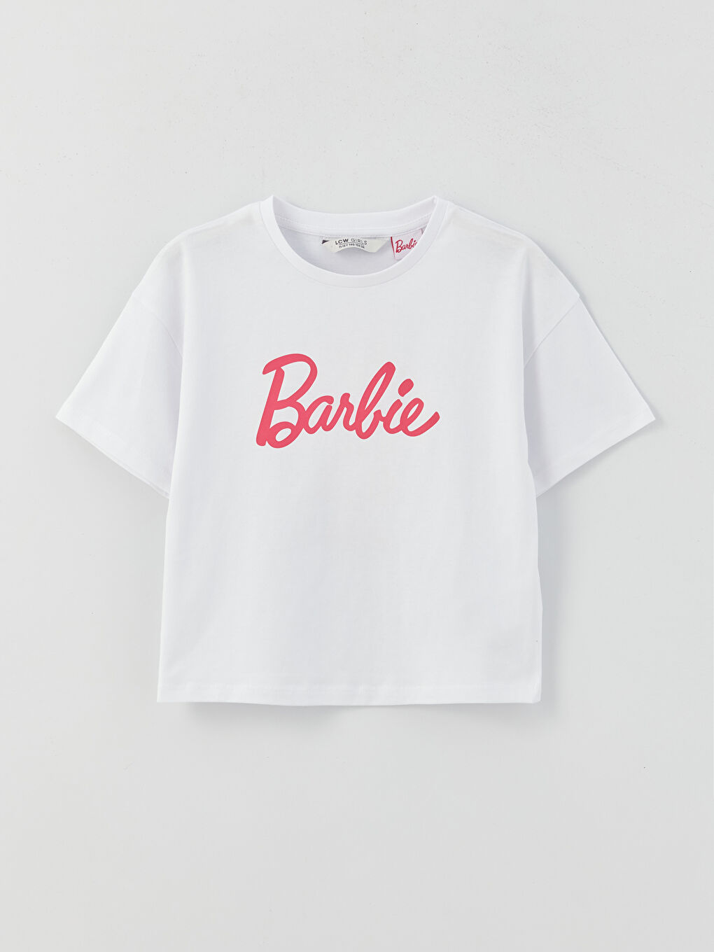 T-shirt pour Filles à Manches Courtes Imprimé Barbie à Col Rond-2