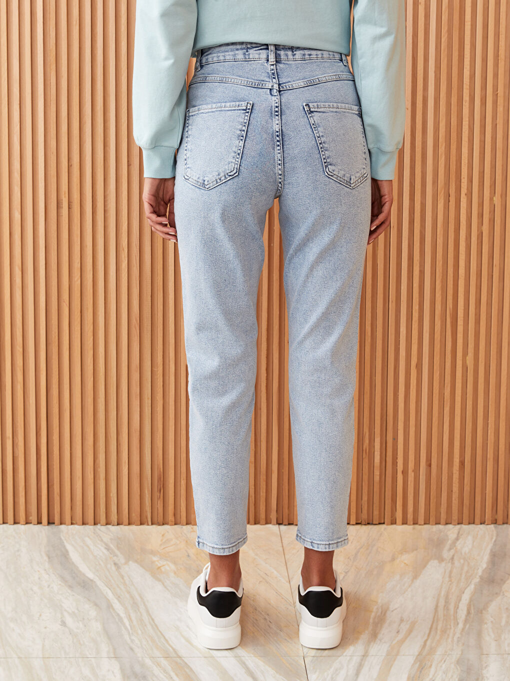 Blugi Slim Mom pentru Femei-3