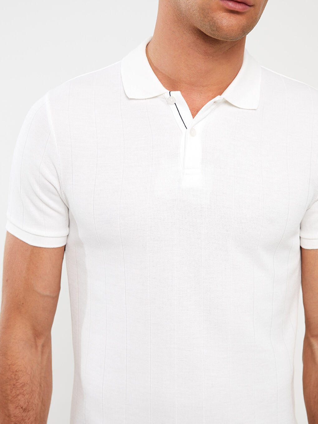 Ekru Polo Yaka Kısa Kollu Erkek Tişört-3