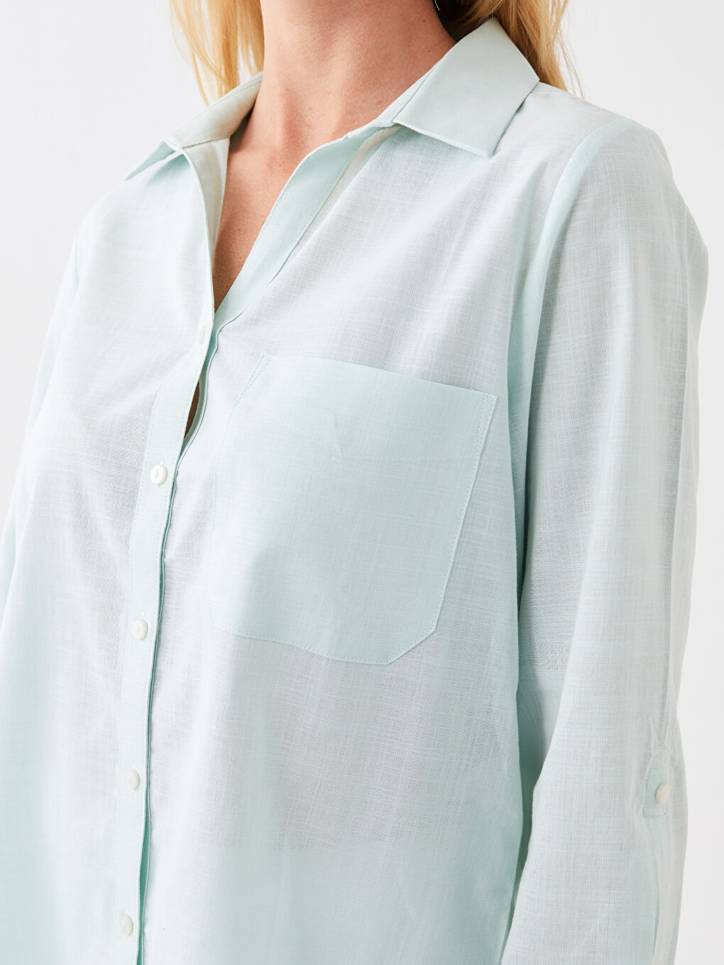 Chemise Unie à Manches Longues pour Femmes-3