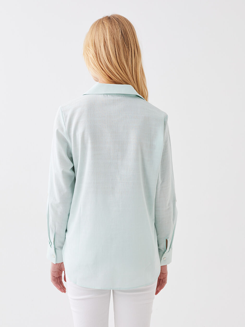 Chemise Unie à Manches Longues pour Femmes-4