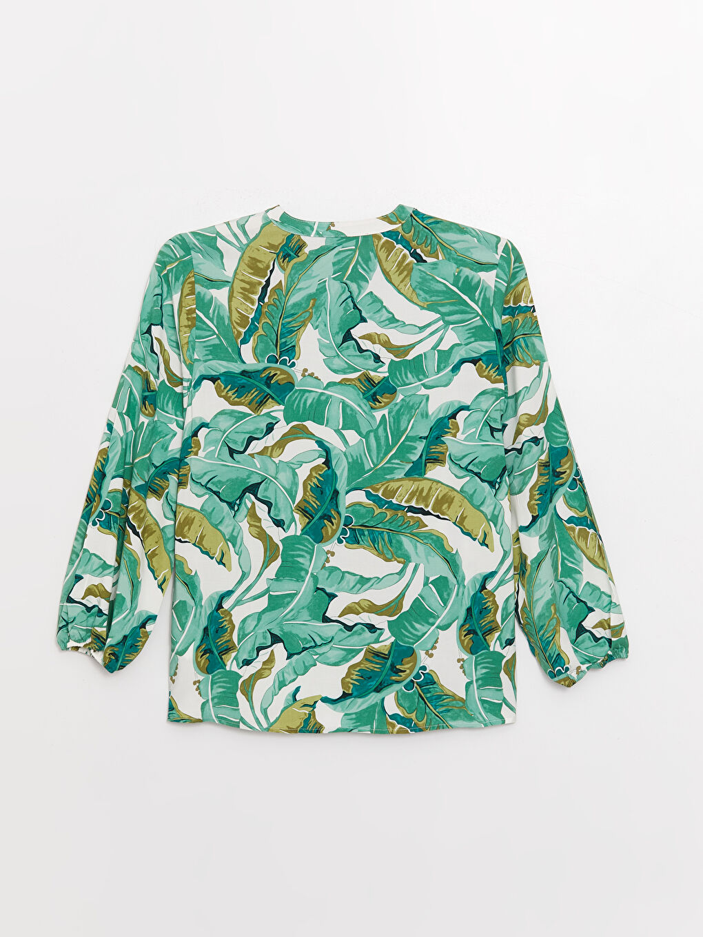 Tie Neck Patterned Long Sleeve Women's Blouse-7