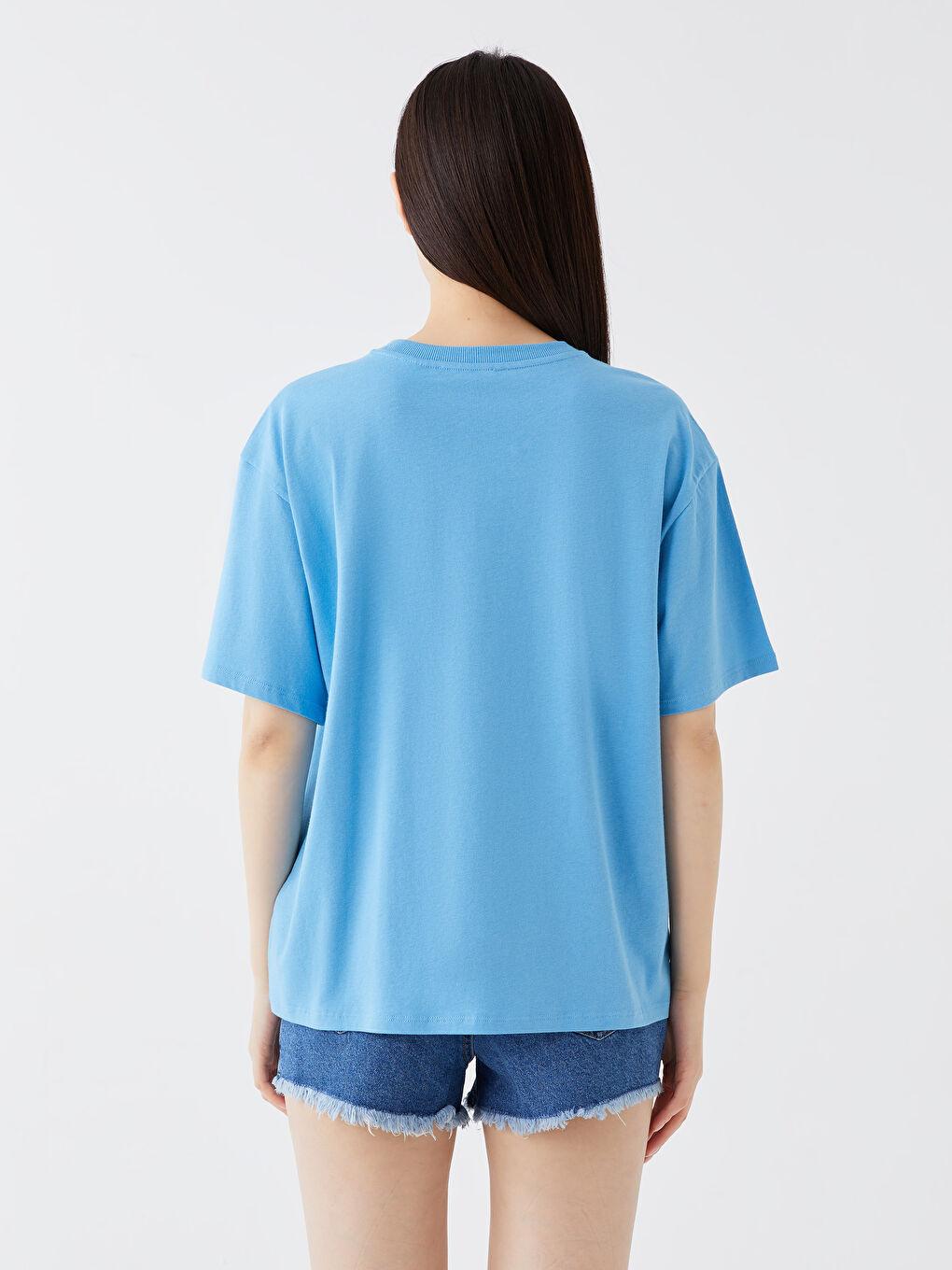 Crew Neck Snoopy Printed Short Sleeve Oversize Women's T-Shirt-4
