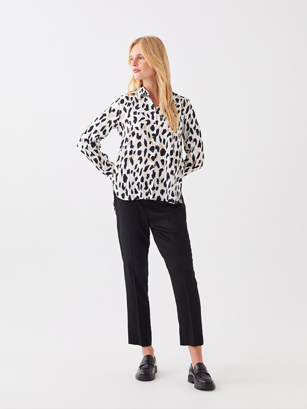 Patterned Long Sleeve Women's Shirt-3