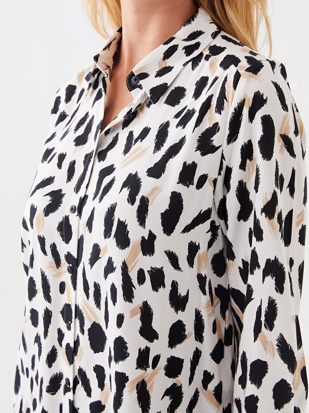 Patterned Long Sleeve Women's Shirt-4