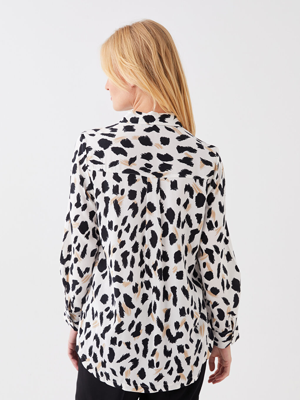 Patterned Long Sleeve Women's Shirt-5