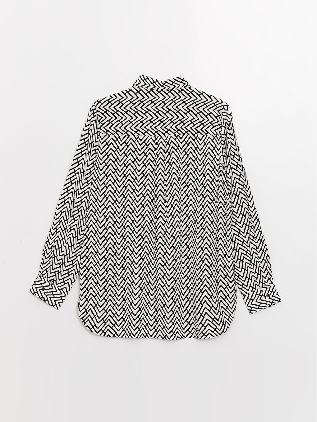 قميص نسائي كم طويل منقوش-6