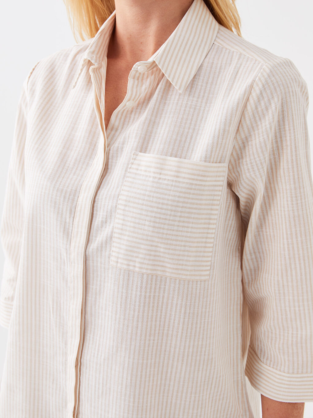 LCWAIKIKI Classic Damen Gestreiftes Hemd -S3H375Z8-LE8