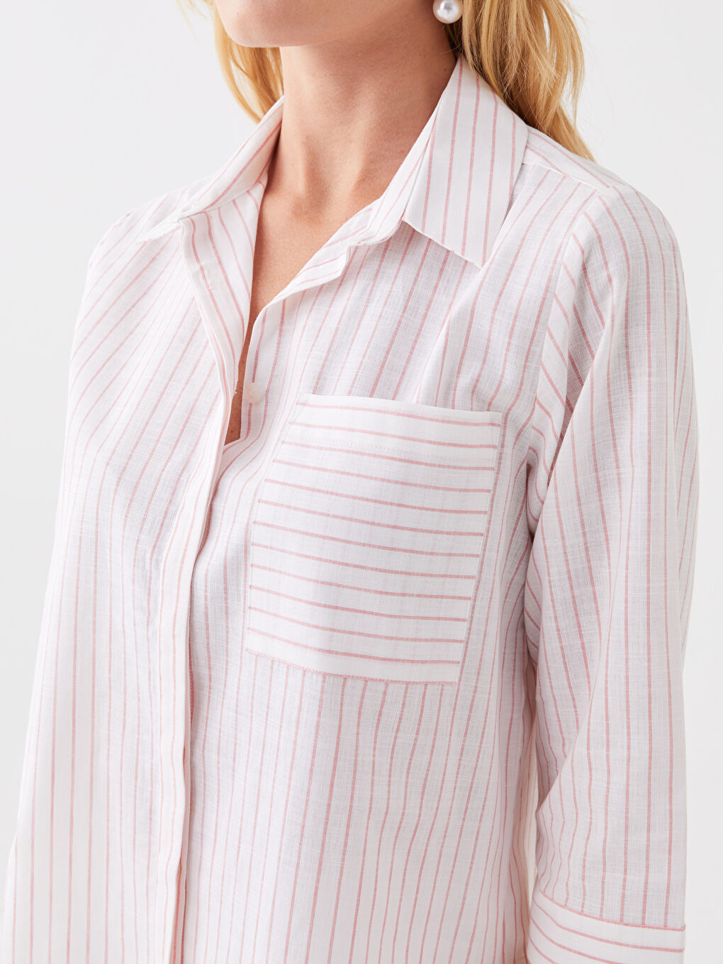 LCWAIKIKI Classic Women's Striped Shirt -S3H375Z8-LHK