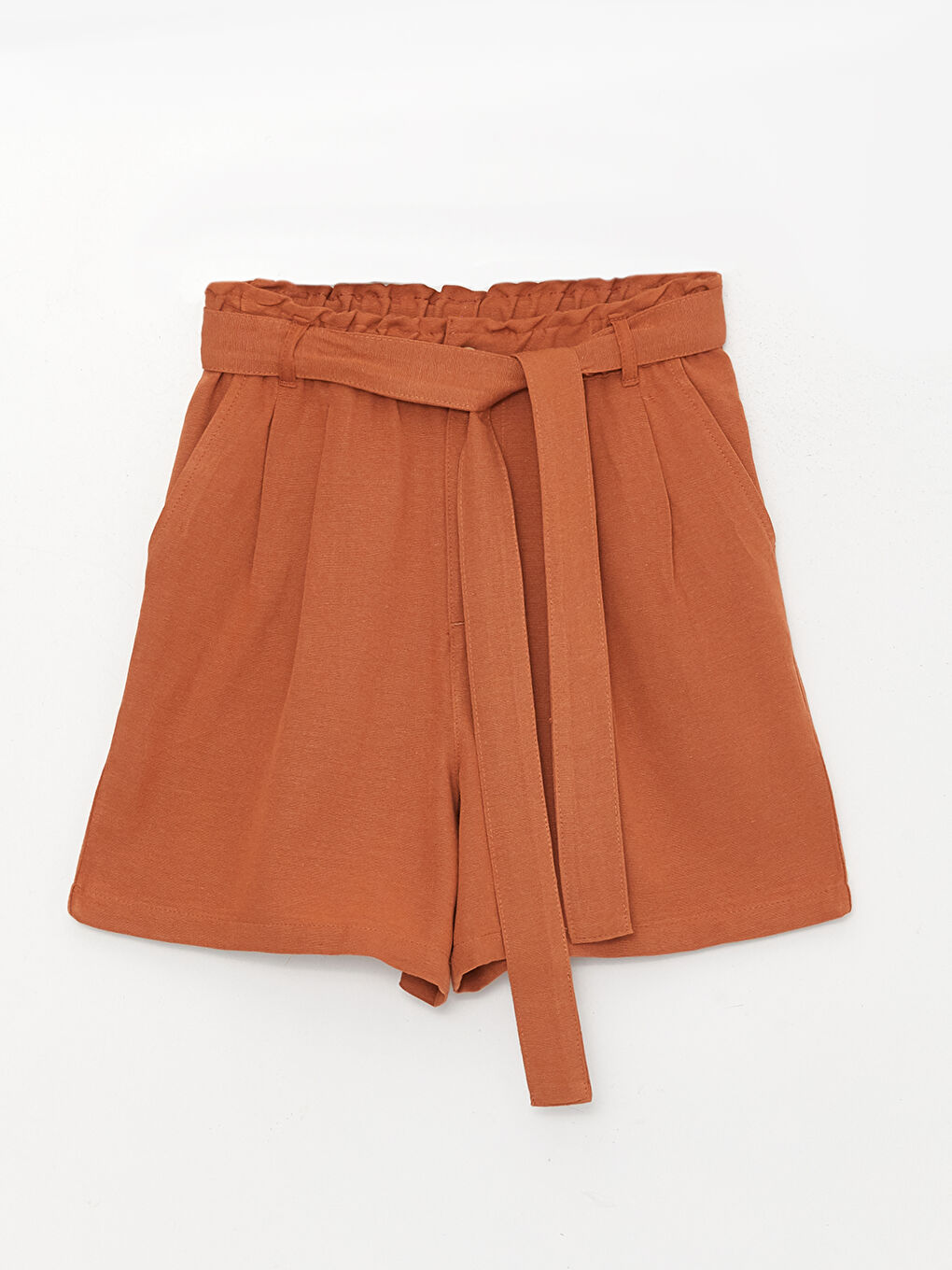 Comfortable Fit Plain Linen Blend Women's Shorts -S3H387Z8-H9T